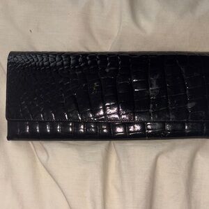 Lacoste Black Crocodile-Embossed Wallet